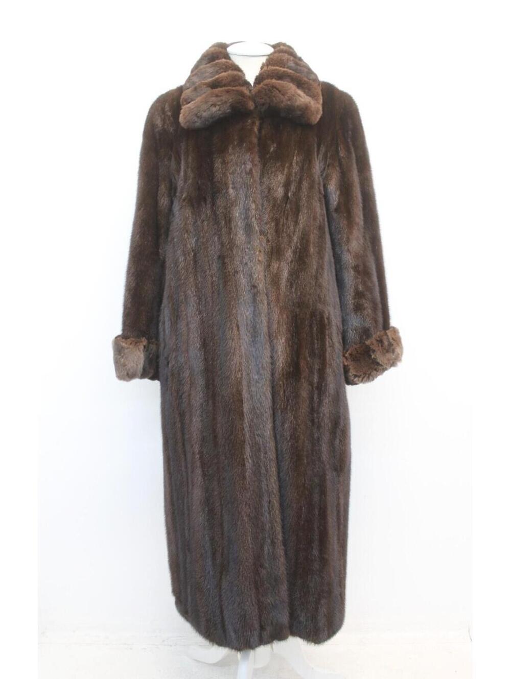 EXCELLENT MAHOGANY CANADIAN MINK & RANCHED CHINCHILLA FUR COAT WOMEN WOMAN SZ 6